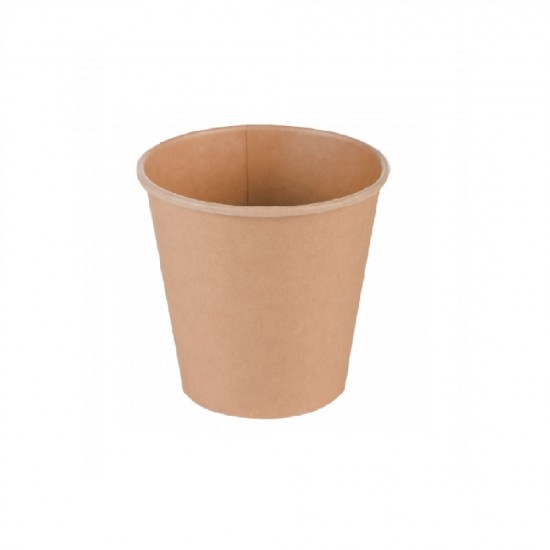 Pahare Biodegradabile Kraft Natur, 4 Oz (120 ml) din Carton cu PLA, 50 Buc/Set, Interior Natur - Pahare Ecologice