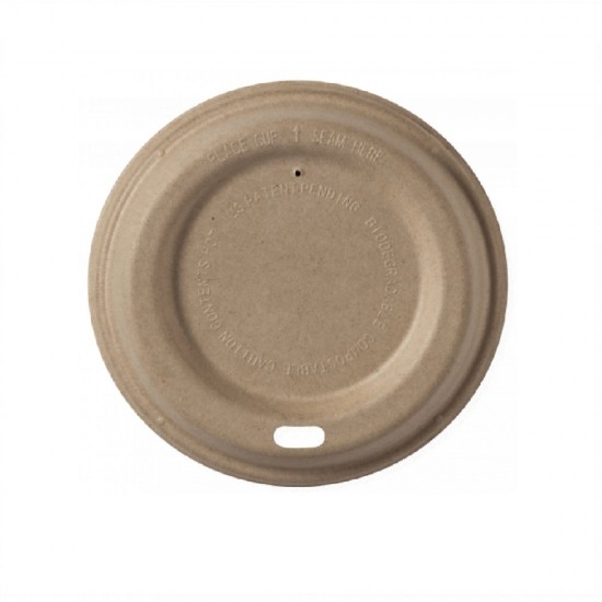 Capace Biodegradabile, Ø 90mm, 50 Buc/Set, pentru Pahare de 8 Oz (240ml), Capace Natur din PLA - Capace Ecologice