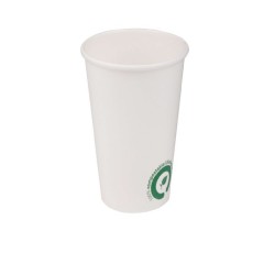Pahare Biodegradabile Albe cu Logo Verde, 12 Oz (360 ml), Carton cu PLA, 50 Buc/Set - Pahare Ecologice Pahare Biodegradabile Albe cu Logo Verde, 12 Oz (360 ml), Carton cu PLA, 50 Buc/Set - Pahare Ecologice