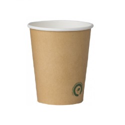 Pahare Biodegradabile Kraft Natur, 8 Oz (240 ml) din Carton cu PLA, 50 Buc/Set, Interior Alb - Pahare Ecologice Pahare Biodegradabile Kraft Natur, 8 Oz (240 ml) din Carton cu PLA, 50 Buc/Set, Interior Alb - Pahare Ecologice