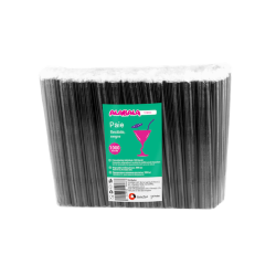 Set 1000 Paie Flexibile, 240x5 mm, Ambalate Individual, Culoare Neagra, Paie din Plastic, Paie Catering, Paie pentru Petreceri, Accesorii pentru Bar