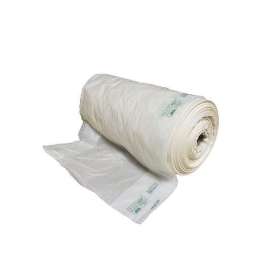 Pungi Biodegradabile, 40x30x3 cm, 100 Bucati/Set, Culoare Alba, Punga Ecologica pentru Fructe si Legume, Pungi Reciclabile, Sacose Biodegradabile pentru Cumparaturi, Pungi Biodegradabile in Rola