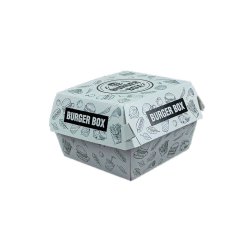 Set 100 Cutii pentru Hamburger, 115x115x90 mm, Carton GC1 Imprimat, 290 g/m² Set 100 Cutii pentru Hamburger, 115x115x90 mm, Carton GC1 Imprimat, 290 g/m²