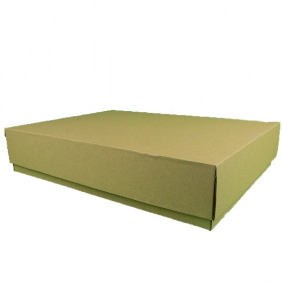 Set 100 Cutii cu Capac, 325x300x65 mm, Carton Natur