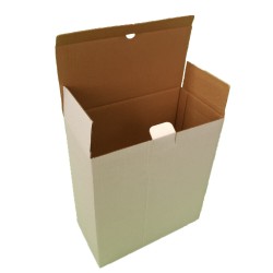 Set 100 Cutii cu Preformare, 80x80x250 mm, Carton Alb/Natur