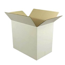 Set 50 Cutii Clasice 350x350x185 mm, Carton CO3 Alb/Natur