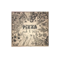 Set 100 Cutii Pizza Corolla Packaging, 24x3.5x24 cm, Model Pizza Fresh & Tasty, Natur Set 100 Cutii Pizza Corolla Packaging, 24x3.5x24 cm, Model Pizza Fresh & Tasty, Natur