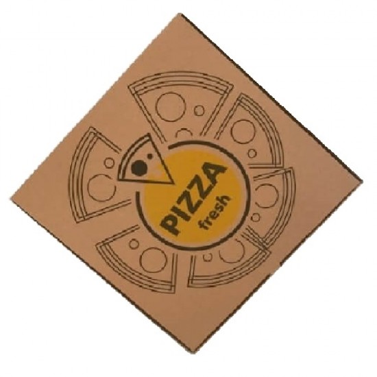 Cutie Pizza Natur Model Fresh, 28x3.5x28 cm, 100 Buc/Bax - Ambalaj din Carton Maro