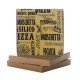 Set 500 Cutii Pizza Natur Model Modern Basilico, 32x3.5x32 cm - Ambalaje din Carton Maro Imprimat