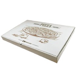 Set 100 Cutii Pizza Imprimate, 250x150x100 mm, Model Generic, Carton Alb/Natur Set 100 Cutii Pizza Imprimate, 250x150x100 mm, Model Generic, Carton Alb/Natur