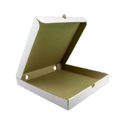 Set 100 Cutii Pizza Neimprimate, 200x200x40 mm, Carton Alb/Natur Set 100 Cutii Pizza Neimprimate, 200x200x40 mm, Carton Alb/Natur