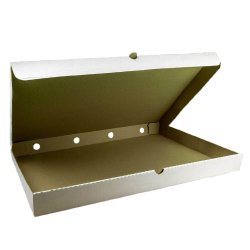 Set 100 Cutii Pizza Neimprimate, 250x150x100 mm, Carton Alb/Natur Set 100 Cutii Pizza Neimprimate, 250x150x100 mm, Carton Alb/Natur
