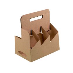 Set 100 Cutii pentru Sticle, 6x0.33 L, Carton Natur