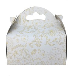 Cutii pentru Prajituri Model Floral, 14x20 cm, 25 Buc/Bax, Carton Duplex - Ambalaje Cofetarie