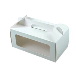 Set 25 Cutii pentru Prajituri cu Display, 220x120x100 mm, Carton Duplex GC1, 290 g/m²