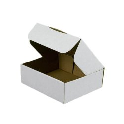Set 100 Cutii cu Autoformare, 100x100x30 mm, Carton Alb/Natur Set 100 Cutii cu Autoformare, 100x100x30 mm, Carton Alb/Natur