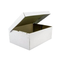 Set 100 Cutii pentru Papuci, 335x190x120 mm, cu Autoformare, Carton Alb/Natur