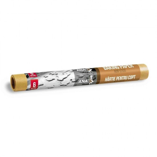 Hartie pentru Copt in Rola ANA, Nu se Lipeste, 0.30x6 m, Pergament pentru Tavi, Hartie Cerata de Copt, Hartie de Copt in Rola, Hartie Pergament pentru Copt, Hartie de Copt Maro, Hartie de Copt Termorezistenta