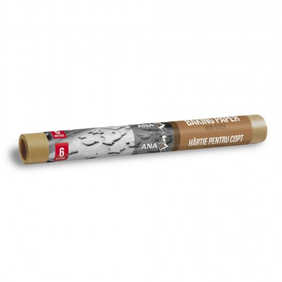 Hartie pentru Copt Ana, 30cm x 6m, Culoare Maro, Pergament pentru Tavi, Hartie Cerata de Copt, Hartie de Copt in Rola, Hartie Pergament pentru Copt, Hartie de Copt Maro, Hartie de Copt Termorezistenta, Hartie de Copt Siliconata