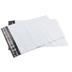 Pungi Curierat, 230 x (320+50 clp) x 0.06 mm, 500 Buc/Bax, Plicuri pentru Curier, Punga Alba pentru Curierat, Plic Curier Neimprimat