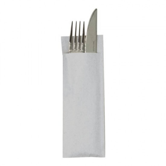 Pungi pentru Tacamuri Albe, 2000 Buc/Bax,  8x24 cm, 40 gm², Hartie Alba Neimprimata, Pungi pentru Tacamuri din Hartie, Pungi pentru Tacamuri Ieftine, Punga pentru Tacamuri Hartie, Punga Alba pentru Tacamuri