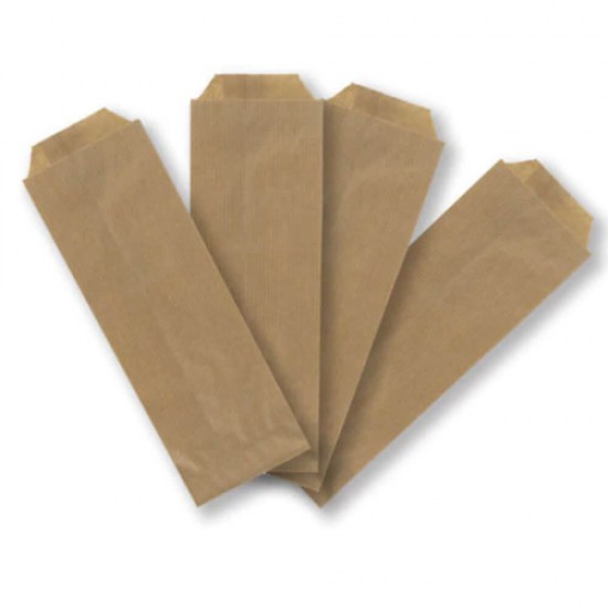 Pungi pentru Tacamuri Natur 8x24 cm, 2000 Buc/Bax, 40 g/m², Pungi Hartie Maro Neimprimata, Pungi din Hartie Kraft Natur, Pungi Tacamuri, Pungi pentru Tacamuri, Pungi de Tacamuri, Pungi din Hartie pentru Tacamuri