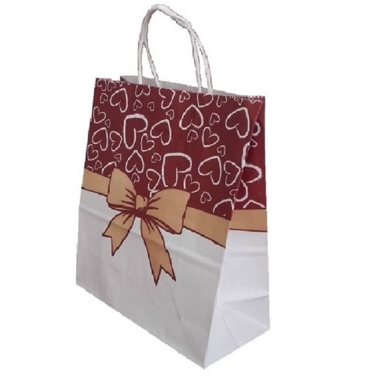Pungi Cadou Model Bordo cu Fundita, Dimensiune 24x11x28 cm, 50 Buc/Bax, Sacose Evenimente