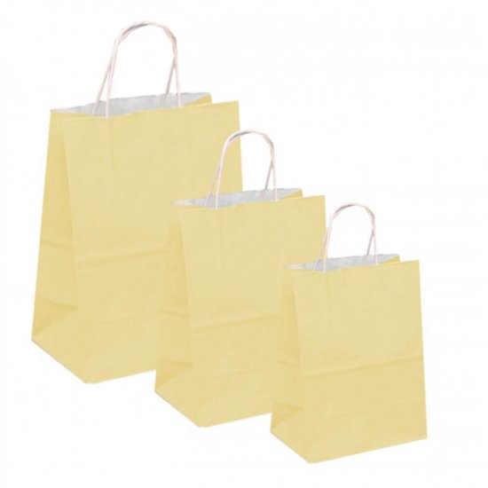 Set 100 Pungi de Hartie cu Maner, 32x12x40 cm, 90 g/m², Crem, Pungi Hartie, Pungi din Hartie cu Maner, Pungi de Hartie Colorate, Pungi Hartie Colorata, Pungi din Hartie Colorata, Pungi din Hartie Colorate, Pungi Colorate de Hartie