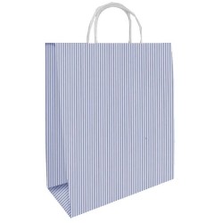 Pungi Cadou Albe cu Dungi Albastre, 24x9.5x29.5 cm, 100 Buc/Bax, Sacose si Plase din Hartie Pungi Cadou Albe cu Dungi Albastre, 24x9.5x29.5 cm, 100 Buc/Bax, Sacose si Plase din Hartie