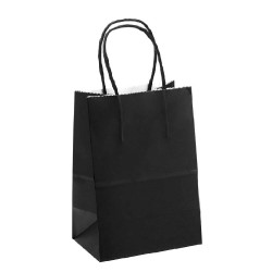 Pungi Cadou cu Model Negru 18x8x26 cm, 100 Buc/Bax, Sacose si Plase din Hartie