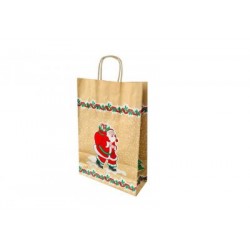 Pungi Sarbatori, Model Mos Craciun, 18x7x24 cm, 100 Buc/Bax, Sacose Cadou, Pungi Cadou Sarbatori, Pungi cu Motive de Iarna