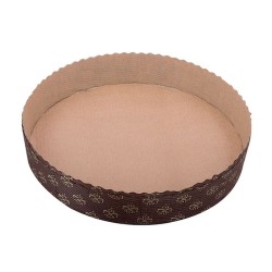 Forma de Copt pentru Tarta, 200x35 mm, Rotunda, Culoare Maro, Forme de Copt din Hartie Siliconata, Forme de Unica Folosinta pentru Prajituri, Tava din Hartie Siliconata pentru Prajituri