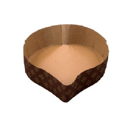 Forma de Copt pentru Prajituri, 174x175x45 mm, Model Inima, Culoare Maro, Forme de Copt din Hartie Siliconata, Forme Decorative pentru Prajituri, Tava din Hartie Siliconata pentru Prajituri