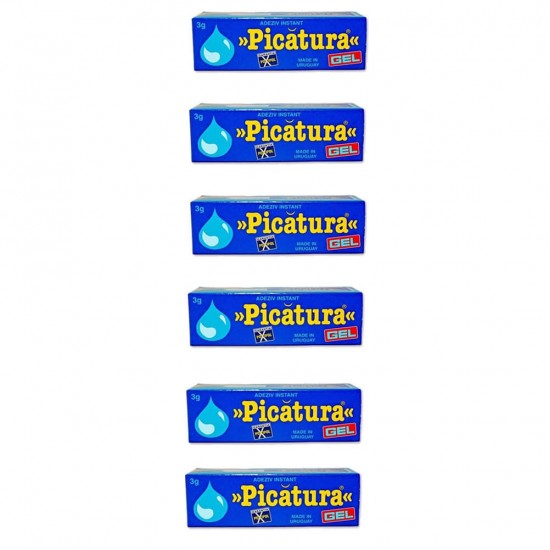 Adeziv Universal Picatura, 3 ml, 6 Buc/Set, in Blister,Transparent, Adeziv Instant , Adeziv Puternic, Lipici Universal, Adeziv pentru Lipit, Adeziv pentru Lipit Metale, Adeziv Cauciuc, Adeziv pentru Portelan, Super Glue