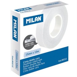 Banda Adeziva Dubla MILAN, 15mm x 10m, Ambalare Cutie, Scotch Dublu Transparent, Banda Dubla Adeziva, Banda Scotch pentru Birou, Banda Scotch, Scotch pentru Birou, Banda Adeziva pentru Hartie si Carton, Articole Papetarie Banda Adeziva Dubla MILAN, 15mm x 10m, Ambalare Cutie, Scotch Dublu Transparent, Banda Dubla Adeziva, Banda Scotch pentru Birou, Banda Scotch, Scotch pentru Birou, Banda Adeziva pentru Hartie si Carton, Articole Papetarie
