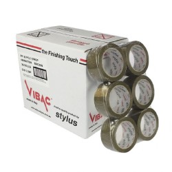 Set 36 Role Banda Adeziva VIBAC Solvent, 48mm x 60m - Benzi Maro pentru Ambalare