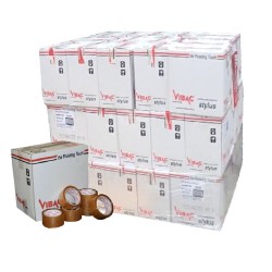 Palet 3024 Role Banda Adeziva VIBAC Solvent, 48mm x 60m, Benzi Transparente pentru Ambalare