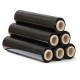 Set 6 Buc Folie Stretch Neagra pentru Uz Manual 1.5 Kg/Rola, 23 MIC, Folie Net 1.2 KG si Tub Carton 300 g - Ambalare si Paletizare