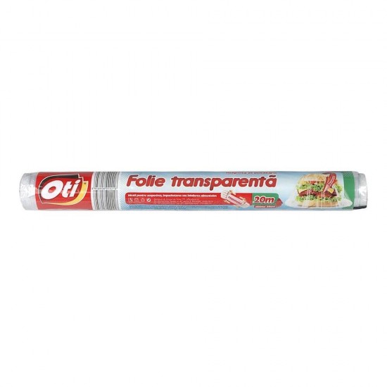 Folie Stretch Alimentara OTI, 30cm x 20m, Folie din Plastic Transparenta pentru Alimente, Folie Alimentara pentru Uz Casnic, Folii Alimentare Transparente, Folii Stretch Alimentare