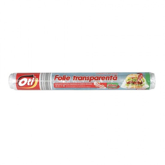 Folie Stretch Alimentara OTI, 30cm x 30m, Folie din Plastic Transparenta pentru Alimente, Folie Alimentara pentru Uz Casnic, Folii Alimentare Transparente, Folii Stretch Alimentare