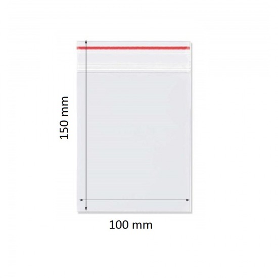 Set 1000 Pungi cu Fermoar, 100x150 mm, Grosime Folie 50 Microni, Punga Ziplock Transparenta cu Sistem de Resigilare - Pungi cu Inchidere