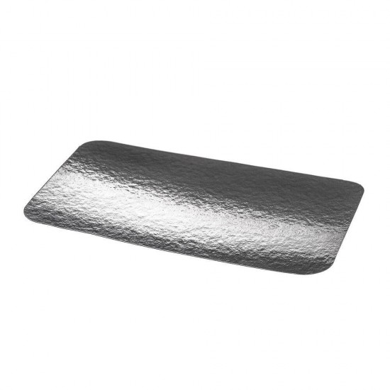 Capace Carton, 220x145 mm, 100 Buc/Set, 250 g/m², pentru Caserole din Aluminiu 920 ml, Forma Dreptunghiulara, Culoare Argintie, Capace Caserole de Aluminiu, Capace Caserole Aluminiu, Capac Carton pentru Caserole de Aluminiu, Ambalaje Catering