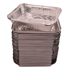 Caserole Aluminiu,100 Buc/Set, 222x173x45 mm, 1150 ml, Dreptunghiulare, Caserola Aluminiu de Unica Folosinta, Caserola pentru Catering, Caserole pentru Fast-Food, Caserole Dreptunghiulare de Aluminiu, Set de Caserole din Aluminiu, Vesela Unica Folosinta
