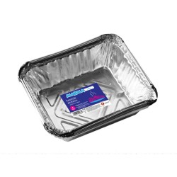 Caserole Aluminiu, 430 ml, 4 Buc/Set, 146x120x46 mm, Dreptunghiulare, Caserola Aluminiu de Unica Folosinta, Caserola pentru Catering, Caserole pentru Fast-Food, Caserole Dreptunghiulare de Aluminiu, Set de Caserole din Aluminiu, Vesela Unica Folosinta