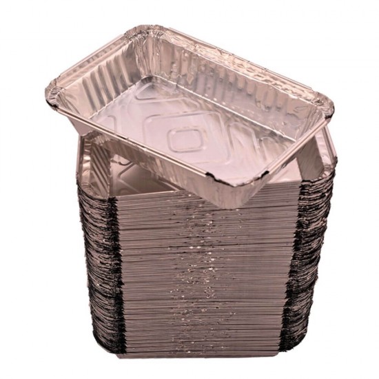 Caserole Aluminiu, 920 ml, 100 Buc/Set, 215x147x43 mm, Dreptunghiulare, Caserola Aluminiu de Unica Folosinta, Caserola pentru Catering, Caserole pentru Fast-Food, Caserole Dreptunghiulare de Aluminiu, Set de Caserole din Aluminiu, Vesela Unica Folosinta