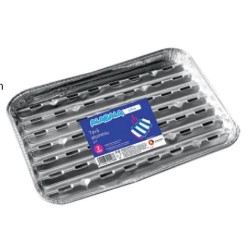 Tavite Aluminiu, 2 Buc/Set, 345x230x27 mm, pentru Grill, Dreptunghiulare, Tavi Gril cu Orificii, Tavi Unica Folosinta Grill, Tavite Aluminiu pentru Grill, Tavite Aluminiu pentru Gratar, Gratare Aluminiu, Tavi Aluminiu Prajire, Vesela Unica Folosinta