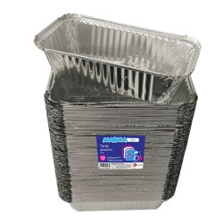 Tavite Aluminiu, 750 ml, 100 Buc/Set, 200x120x50 mm, pentru Chec, Tavite Aluminiu de Unica Folosinta, Tavite Aluminiu pentru Chec, Forme din Aluminiu pentru Chec, Forma din Aluminiu pentru Copt Chec, Vesela Unica Folosinta