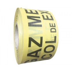 Banda Non Adeziva Avertizare Gaz, 70mm x 200m, Banda Non Adeziva pentru Marcare, Benzi  Non Adezive pentru Marcare, Banda Avertizare Gaz, Banda Non Adeziva Ieftina pentru Avertizare