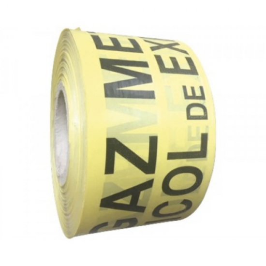Banda Non Adeziva Avertizare Gaz, 70mm x 200m, Banda Non Adeziva pentru Marcare, Benzi  Non Adezive pentru Marcare, Banda Avertizare Gaz, Banda Non Adeziva Ieftina pentru Avertizare