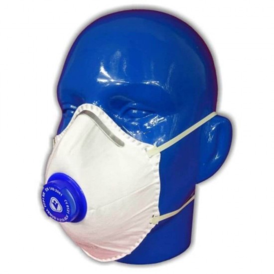 Masca Protectie cu Supapa PROTEK, Tip FFP1, Supapa Tip Cupa, Alb si Albastru, Masti de Protectie cu Supapa, Masti Protectie PROTEK, Masca Protectie Tip FFP1, Masti de Protectie Faciala Tip FFP1, Masca Protectie Respiratorie cu Supapa
